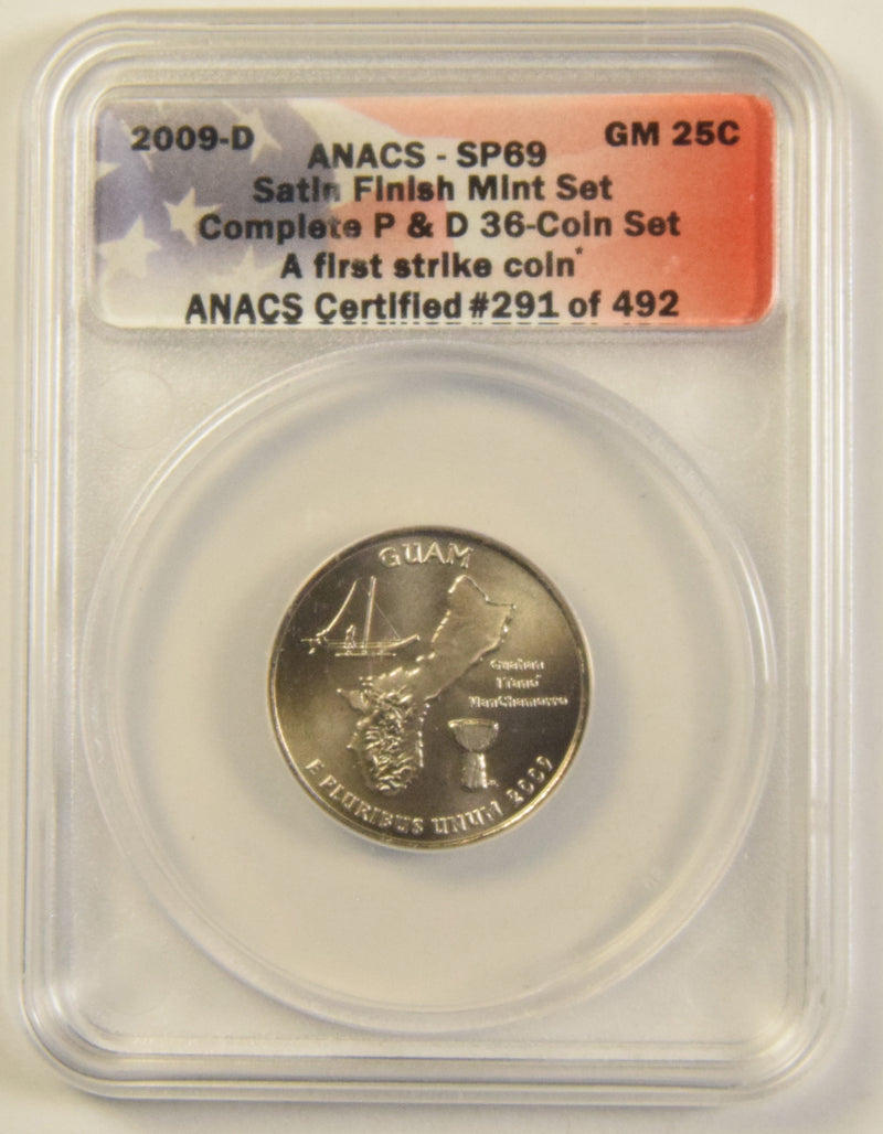 2009-D Guam Quarter . . . . ANACS SP-69 First Strike Satin Finish