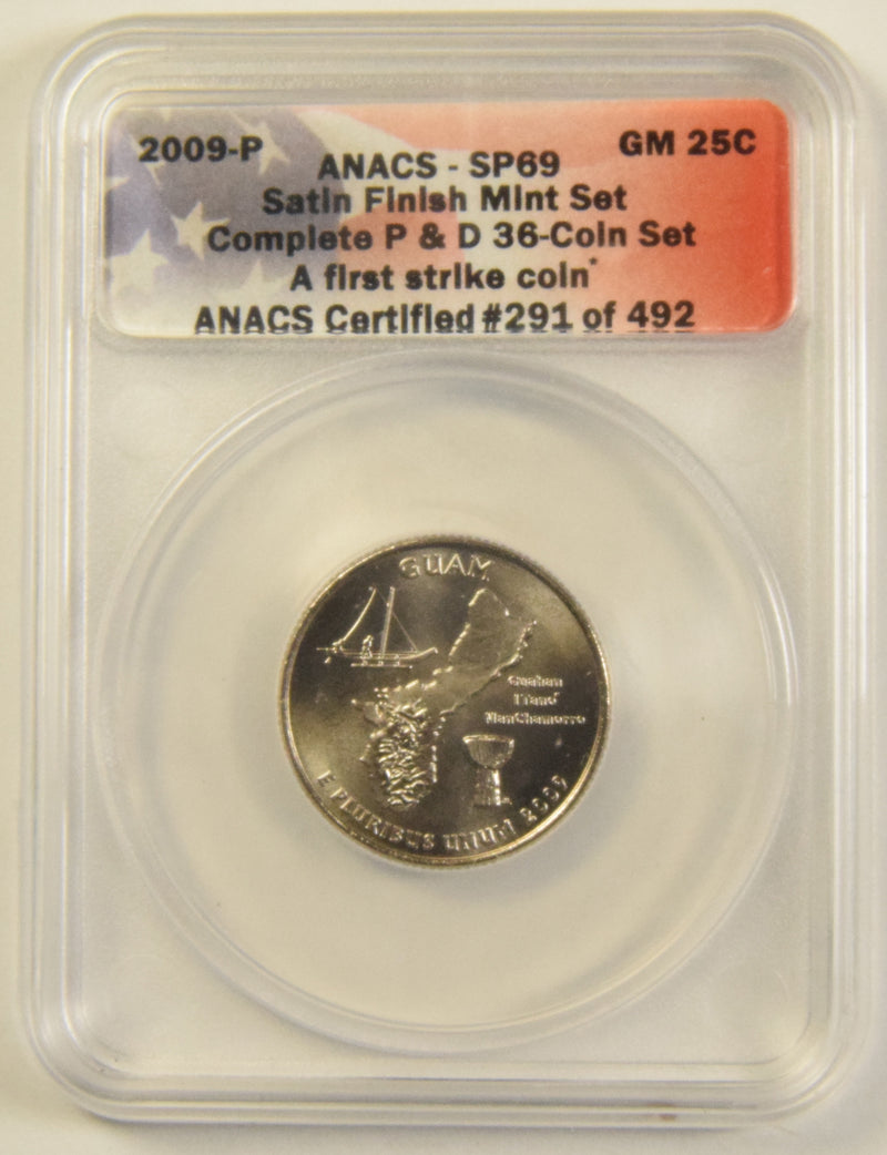 2009-P Guam Quarter . . . . ANACS SP-69 First Strike Satin Finish