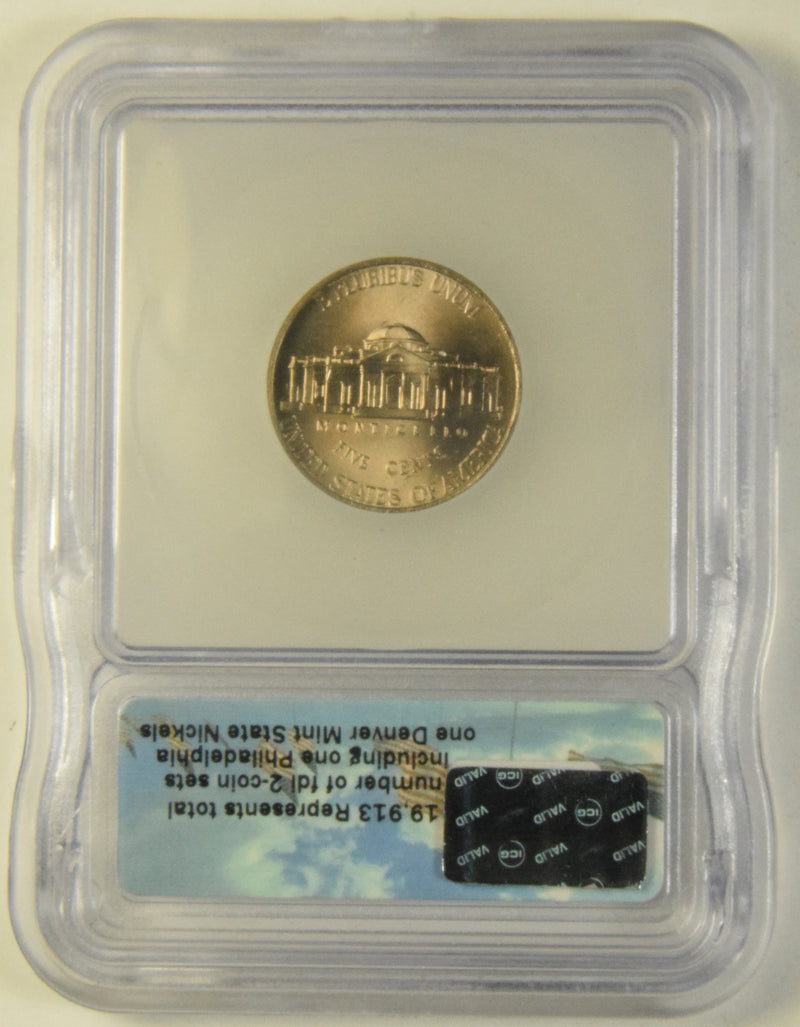 2006 Jefferson Nickel . . . . ICG MS-67 Return to Monticello First Day of Issue