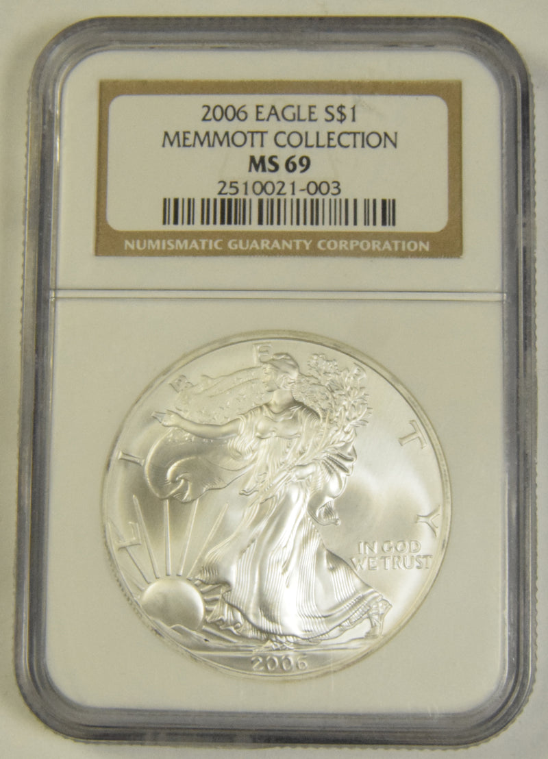 2006 Silver Eagle NGC MS-69 Memmott Collection