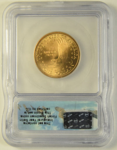 2005 Sacagawea Dollar . . . . ICG SP-69 First Day of Issue Satin Finish from Westward Journey Set