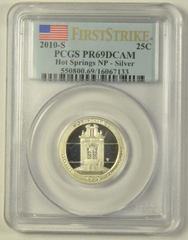 2010-S Hot Springs National Park, AR Quarter . . . . PCGS PR-69 DCAM Silver First Strike