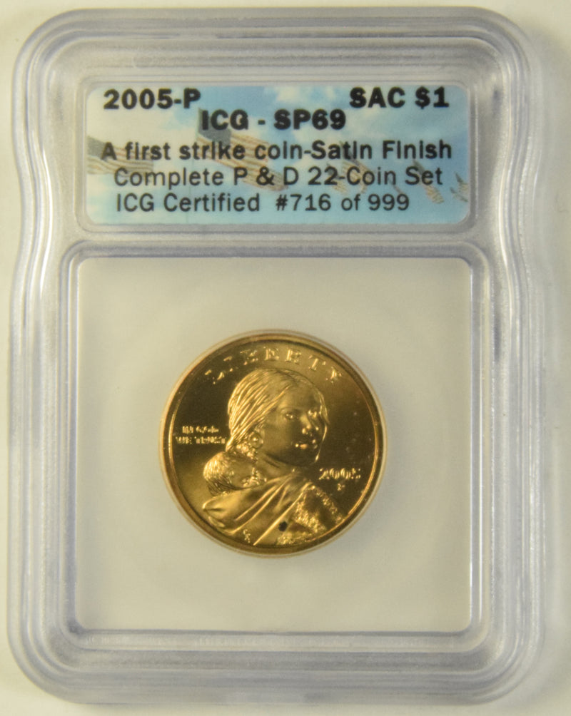 2005 Sacagawea Dollar ICG SP-69 A First Strike Coin Satin Finish