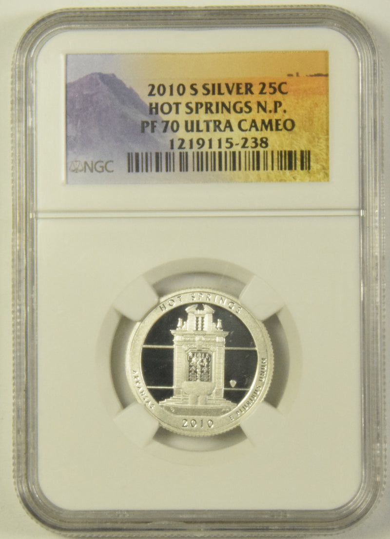 2010-S Hot Springs National Park, AR Quarter . . . . NGC PF-70 Ultra Cameo Silver