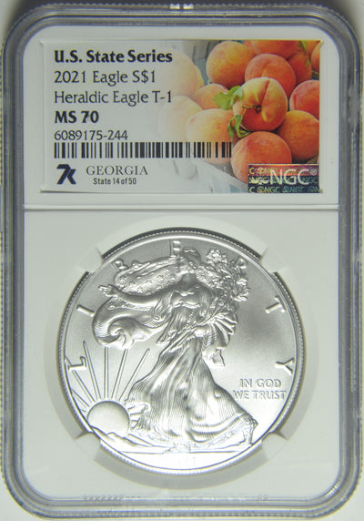 2021 Silver Eagle NGC MS-70 State Series Georgia