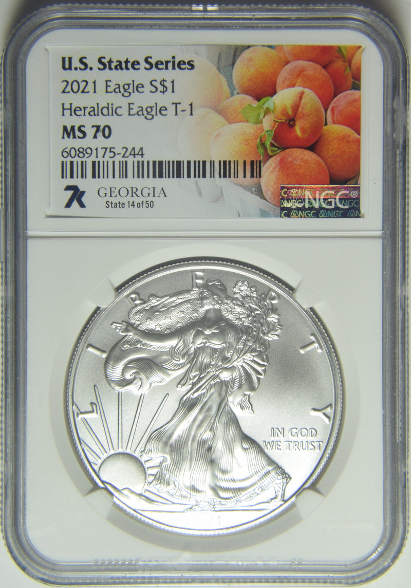 2021 Silver Eagle NGC MS-70 State Series Georgia