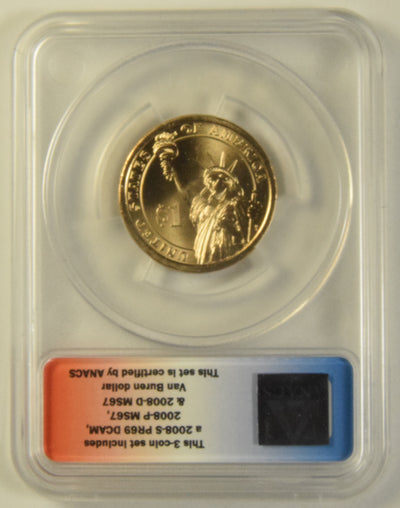 2008-P Van Buren Presidential Dollar . . . . ANACS MS-67 First Day of Issue