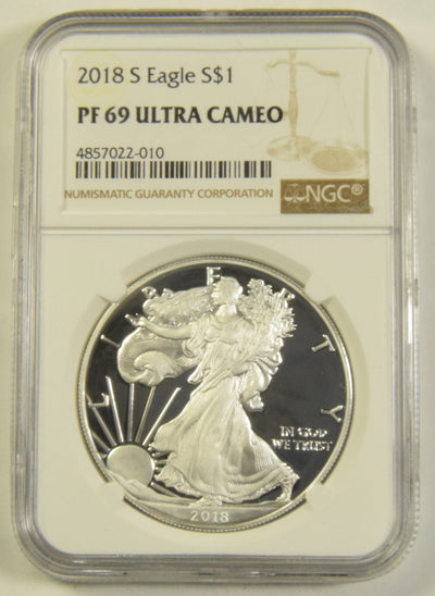 2018-S Silver Eagle NGC PF-69 Ultra Cameo