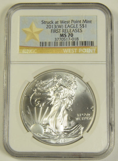 2013(W) Silver Eagle NGC MS-70 First Releases Struck at West Point Mint