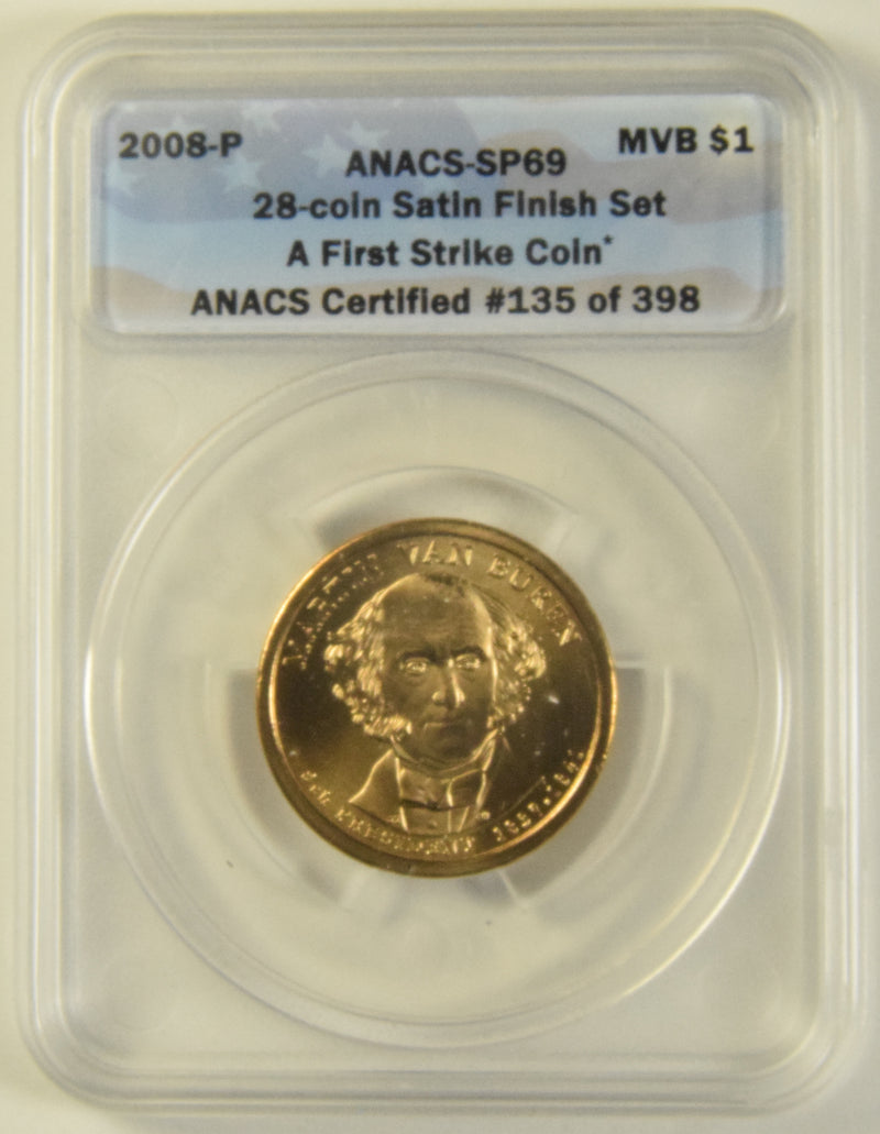 2008-P Van Buren Presidential Dollar . . . . ANACS SP-69 First Strike