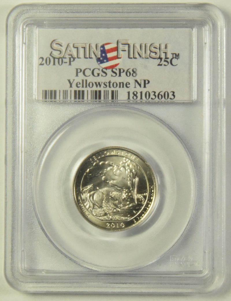 2010-P Yellowstone National Park, WY Quarter . . . . PCGS SP-68 Satin Finish