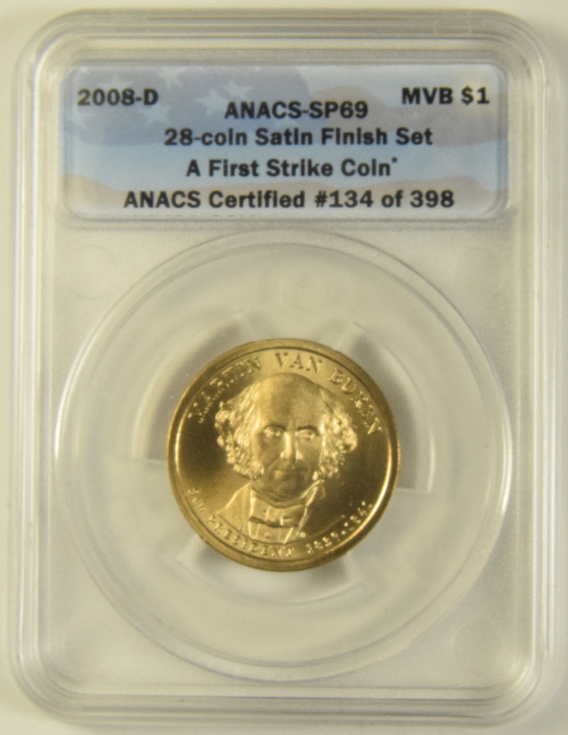 2008-D Van Buren Presidential Dollar . . . . ANACS SP-69 First Strike