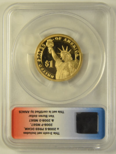 2008-S Van Buren Presidential Dollar . . . . ANACS PR-69 DCAM First Day of Issue