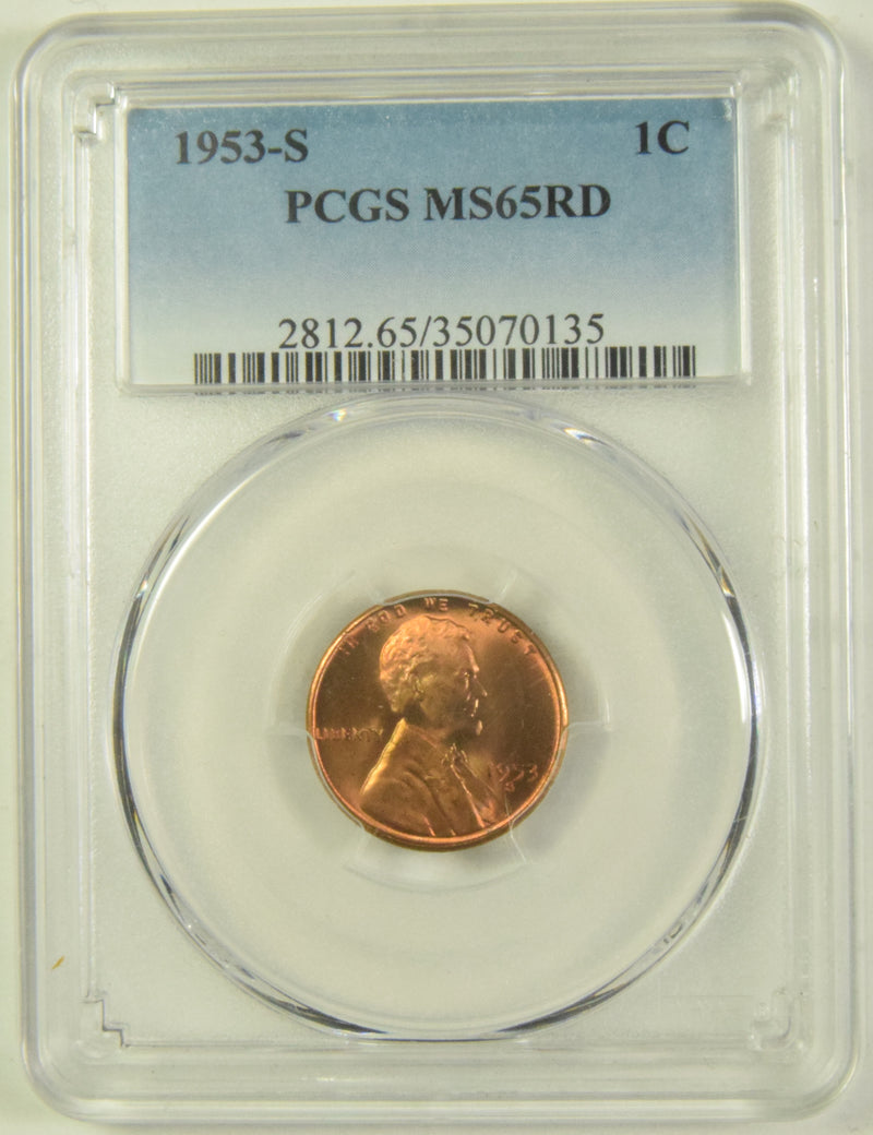 1953-S Lincoln Cent . . . . PCGS MS-65 RD