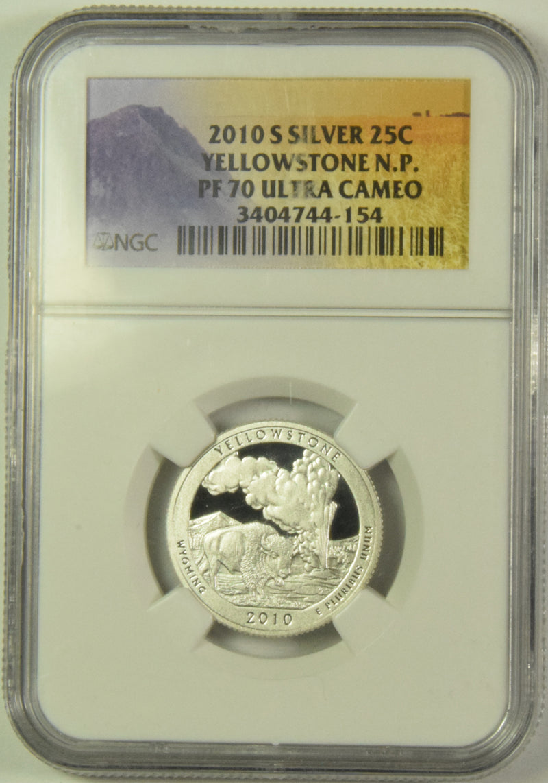 2010-S Yellowstone National Park, WY Quarter . . . . NGC PF-70 Ultra Cameo Silver