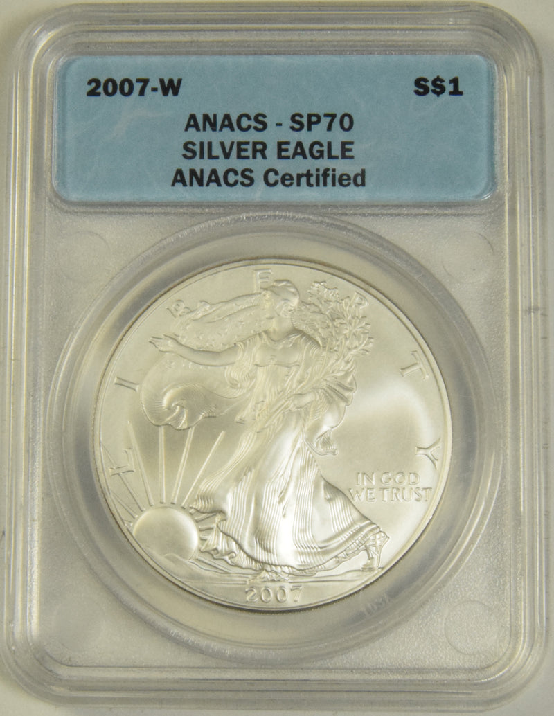 2007-W Burnished Silver Eagle . . . . ANACS SP-70