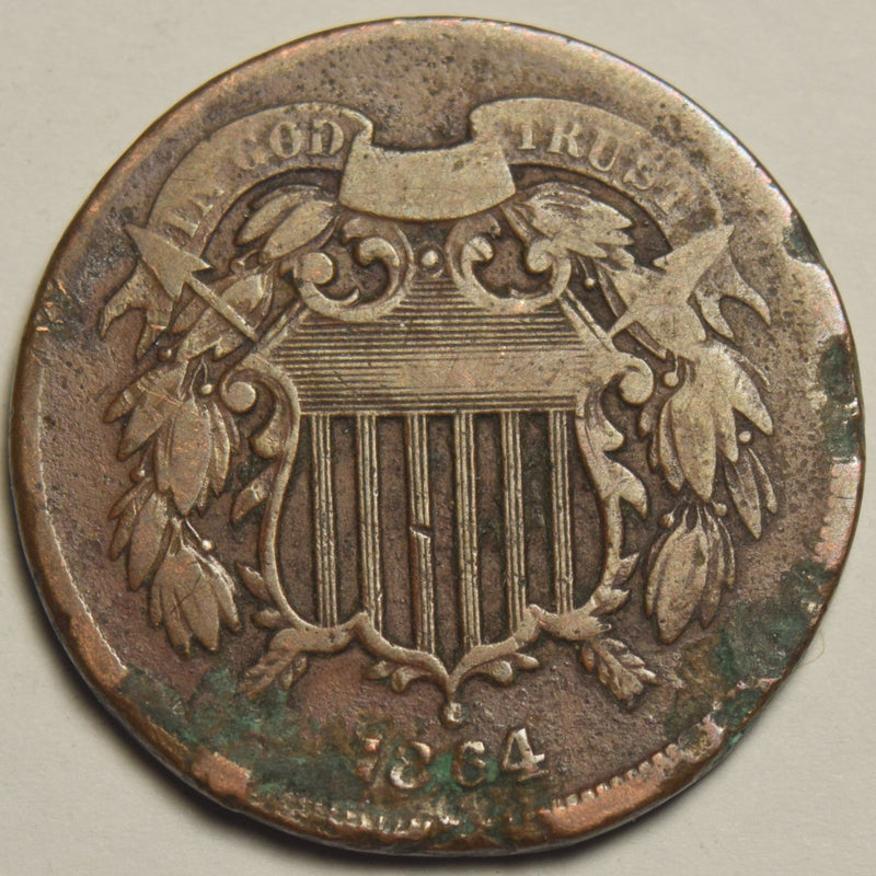 1864 Two Cent Piece . . . . VF corrosion