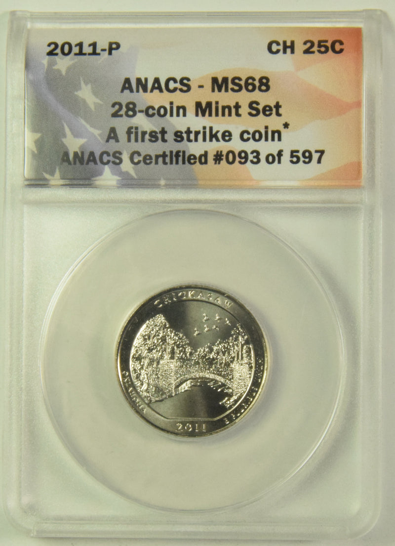 2011-P Chickasaw National Recreation Area, OK Quarter . . . . ANACS MS-68 First Strike