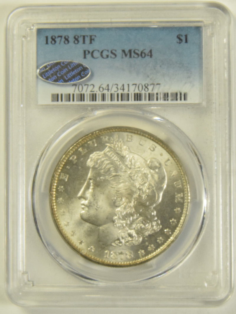 1878 8TF Morgan Dollar PCGS MS-64