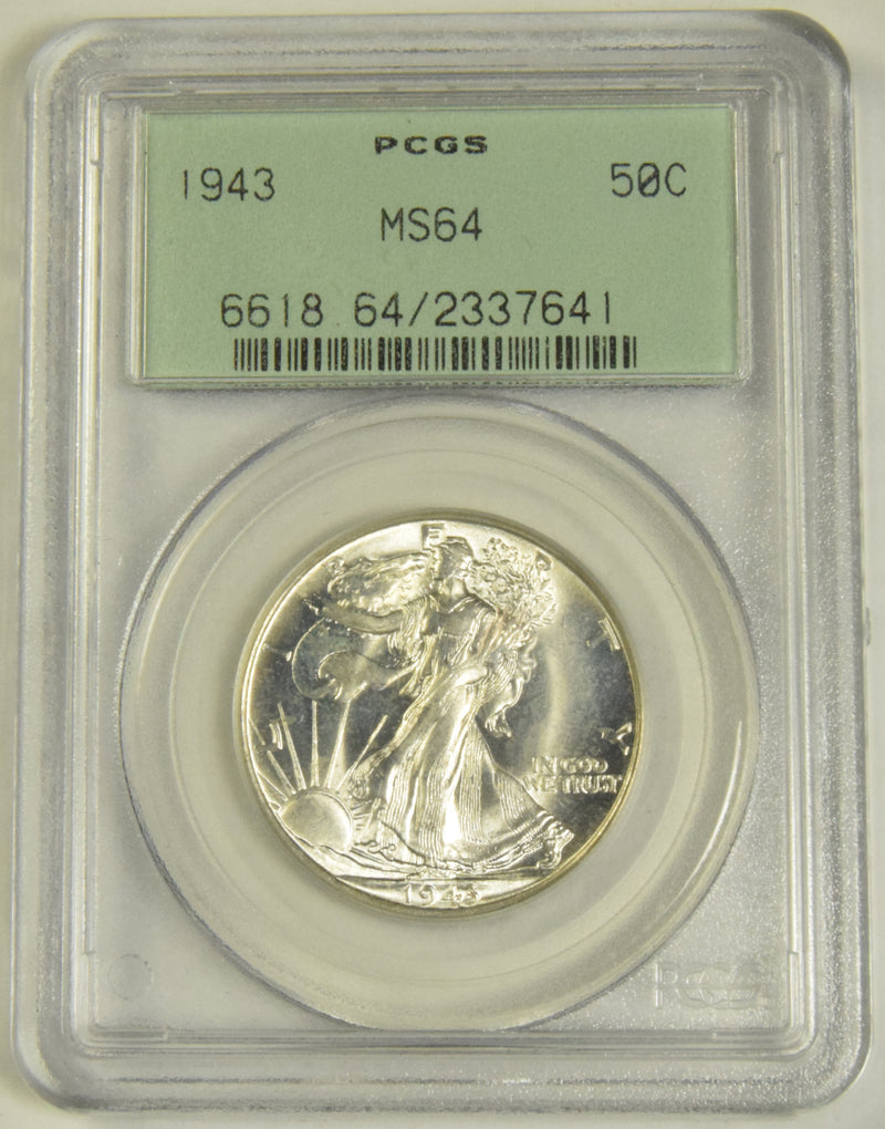 1943 Walking Liberty Half . . . . PCGS MS-64