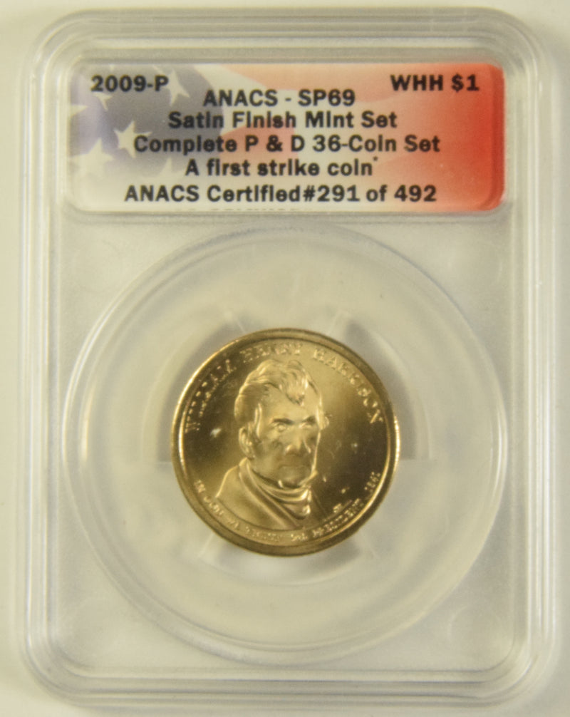 2009-P Harrison Presidential Dollar . . . . ANACS SP-69 First Strike