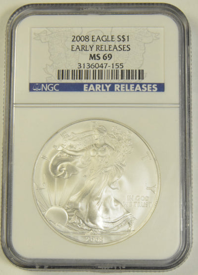 2008 Silver Eagle . . . . NGC MS-69 Early Releases