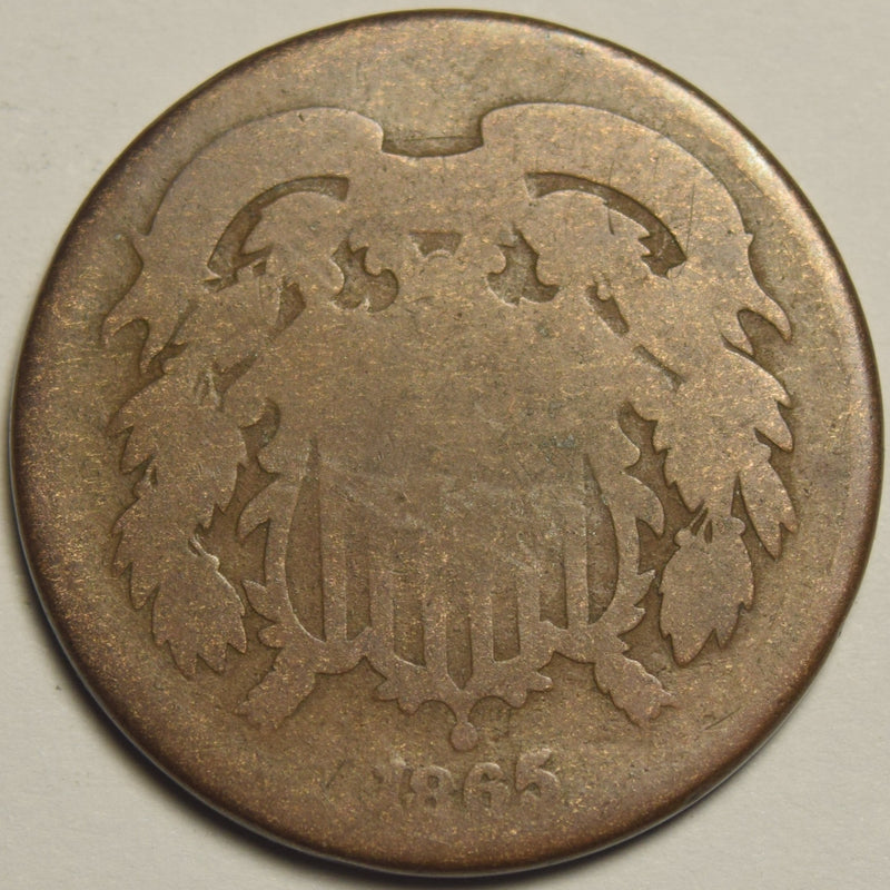 1865 Two Cent Piece . . . . About Good