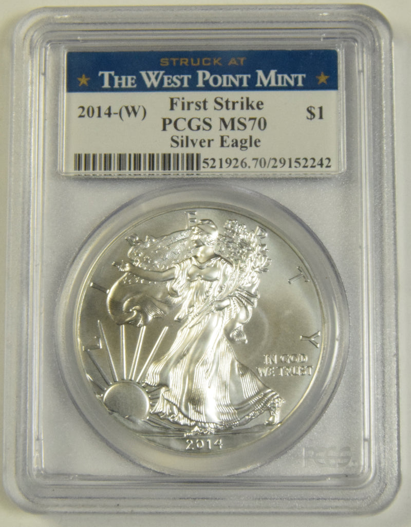 2014(W) Silver Eagle PCGS MS-70 First Strike Struck at West Point Mint