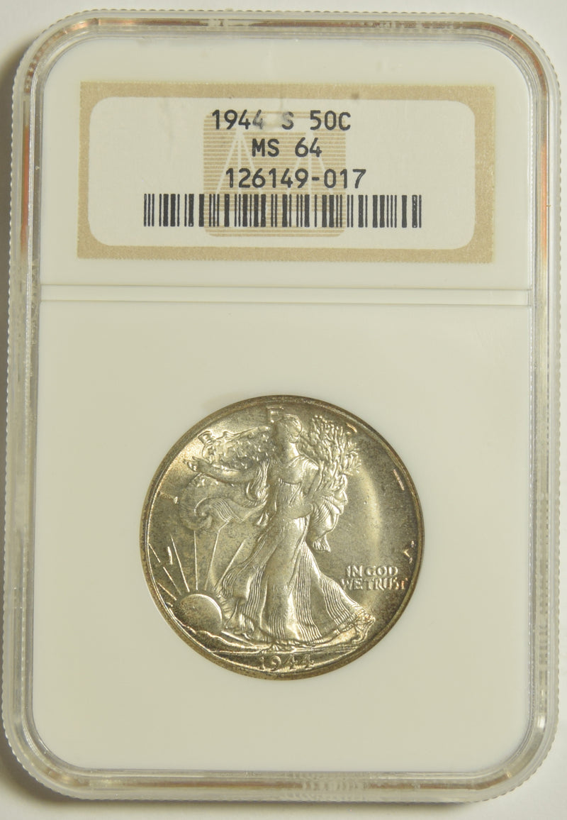 1944-S Walking Liberty Half . . . . NGC MS-64