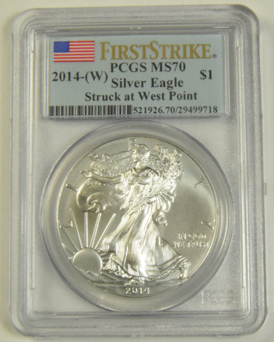 2014(W) Silver Eagle . . . . PCGS MS-70 First Strike Struck at West Point Mint