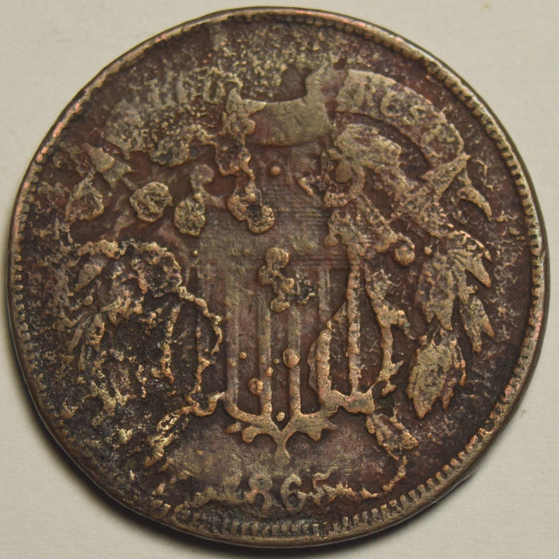 1865 Two Cent Piece . . . . VF corroded