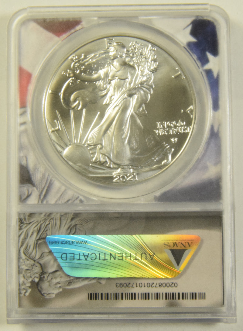 2021 Type 2 Silver Eagle . . . . ANACS MS-70 A First Strike Coin