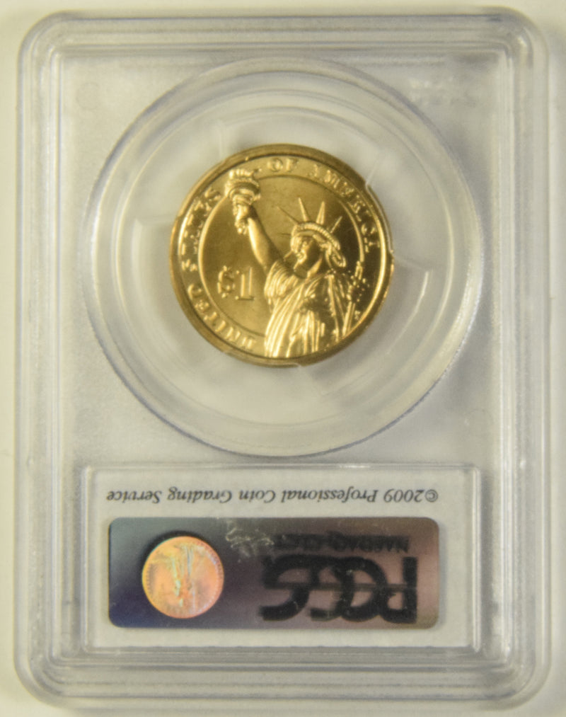 2009-D Harrison Presidential Dollar . . . . PCGS MS-67 Satin Finish Pos A