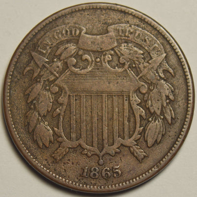 1865 Two Cent Piece Very Fine