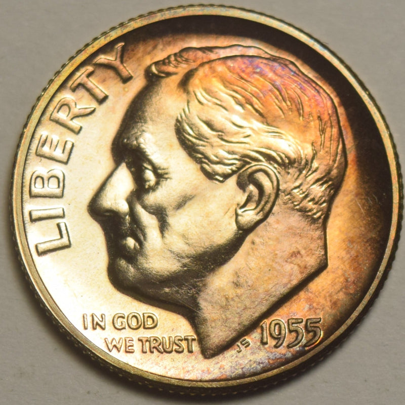 1955 Roosevelt Dime . . . . Superb Brilliant Proof Toned