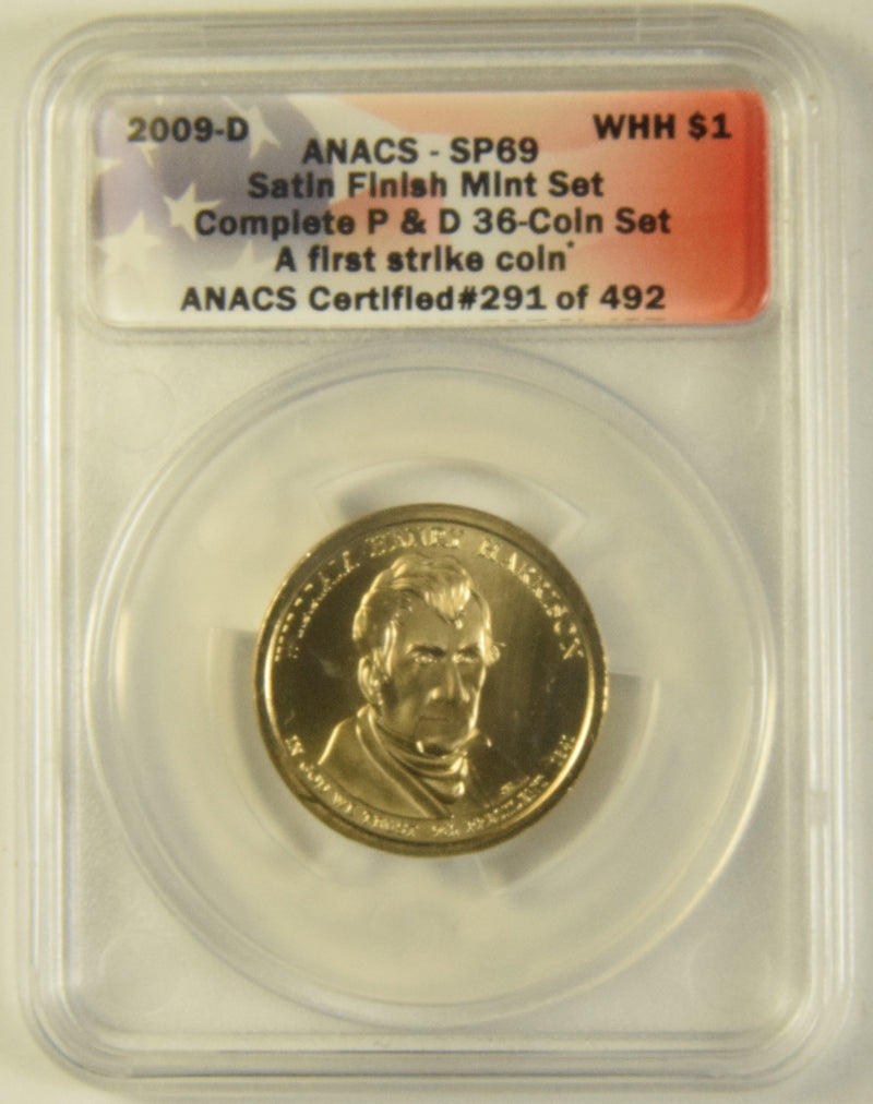 2009-D Harrison Presidential Dollar . . . . ANACS SP-69 First Strike