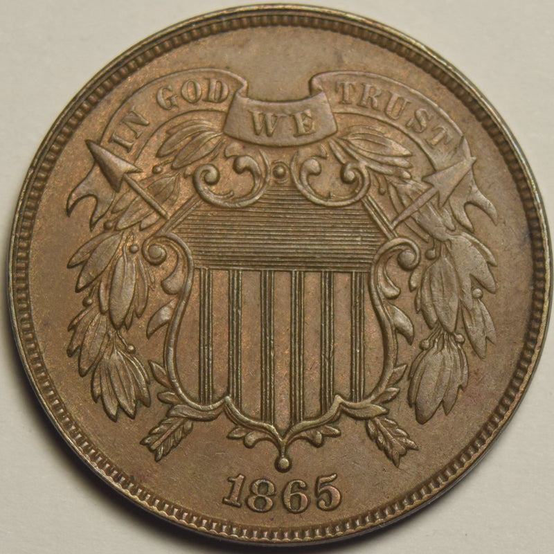 1865 Two Cent Piece . . . . Gem Uncirculated Brown