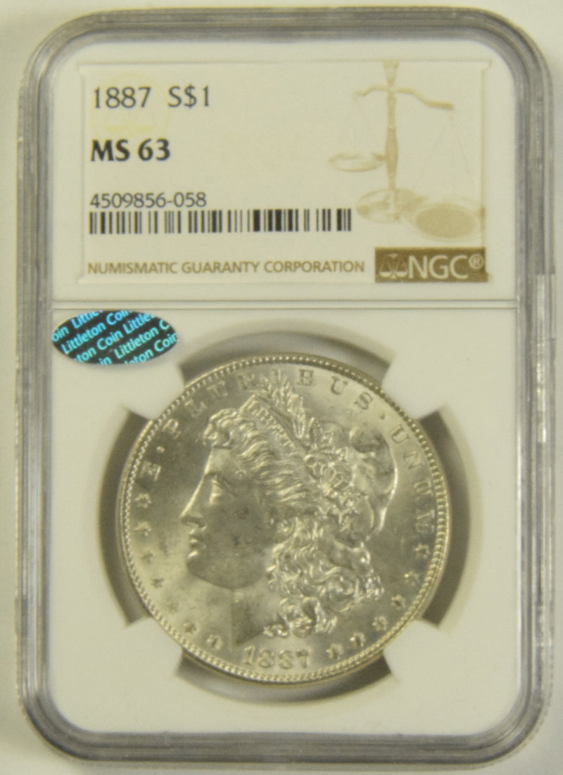 1887 Morgan Dollar NGC MS-63