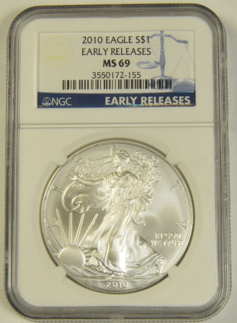 2010 Silver Eagle NGC MS-69 Early Releases