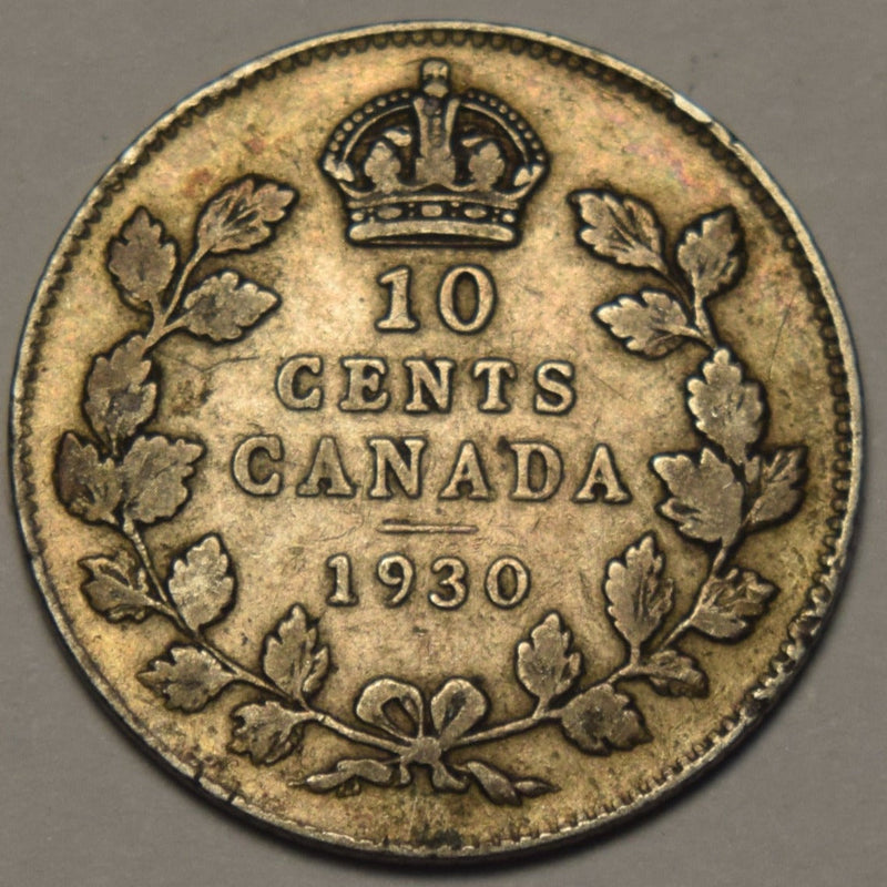 1930 Canadian 10 Cents Very Fine