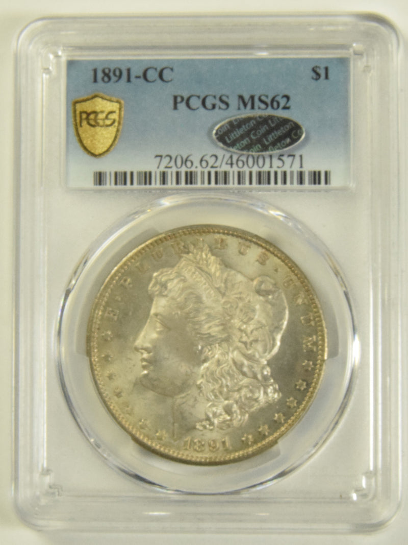 1891-CC Morgan Dollar PCGS MS-62