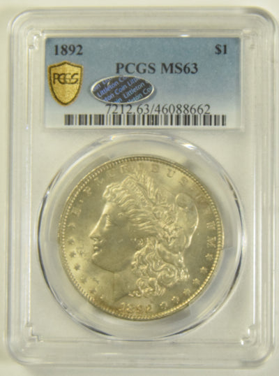 1892 Morgan Dollar PCGS MS-63