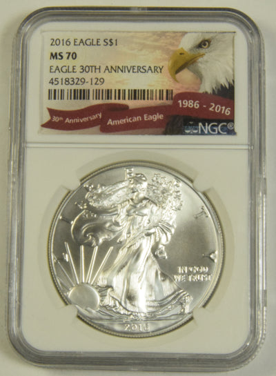 2016 Silver Eagle NGC MS-70 Eagle 30th Anniversary