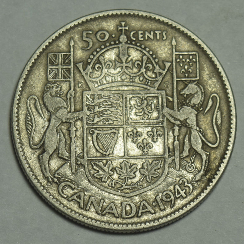 1943 Canadian Half XF/AU