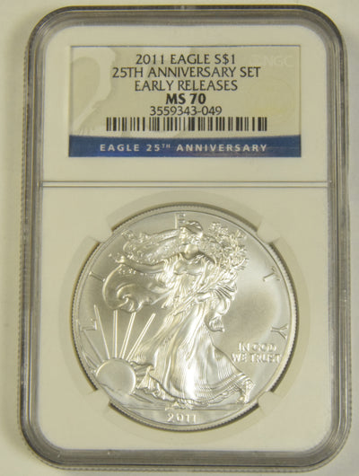 2011 Silver Eagle . . . . NGC MS-70 25th Anniversary Early Releases