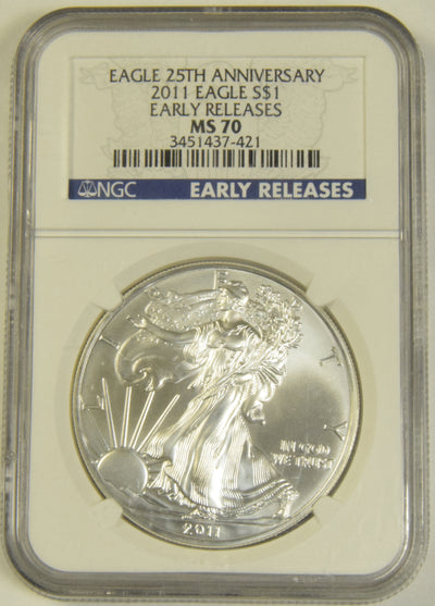 2011 Silver Eagle . . . . NGC MS-70 25th Anniversary Early Releases