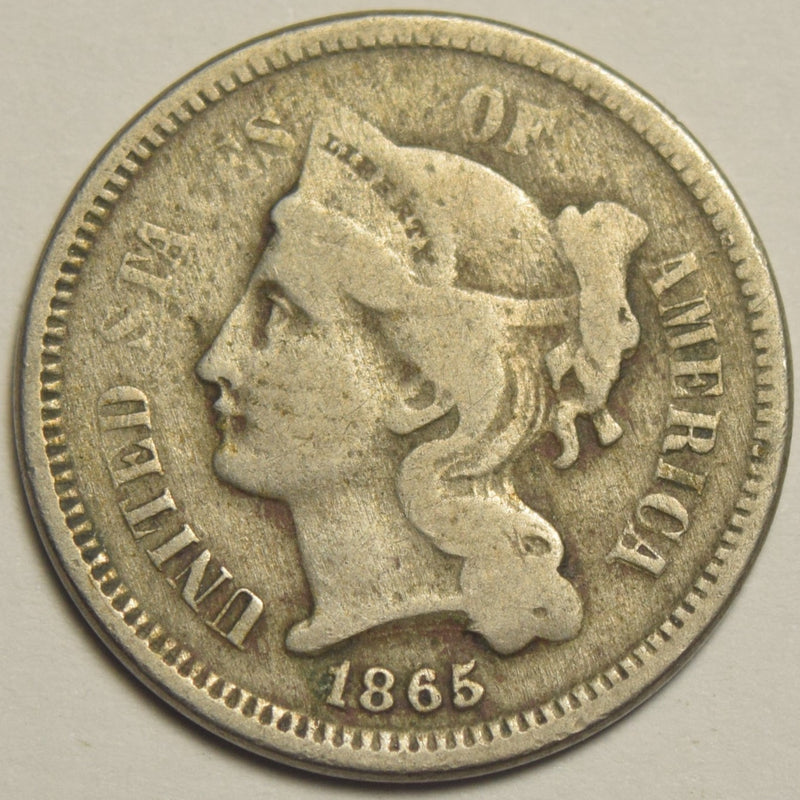 1865 Nickel Three Cent Piece . . . . Very Good