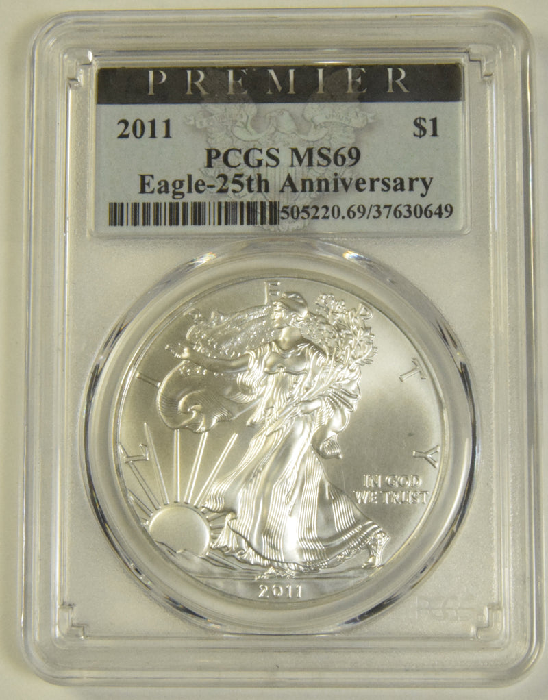 2011 Silver Eagle PCGS MS-69 Eagle 25th Anniversary Premier