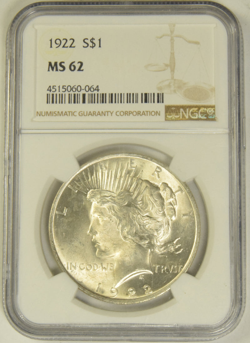 1922 Peace Dollar . . . . NGC MS-62