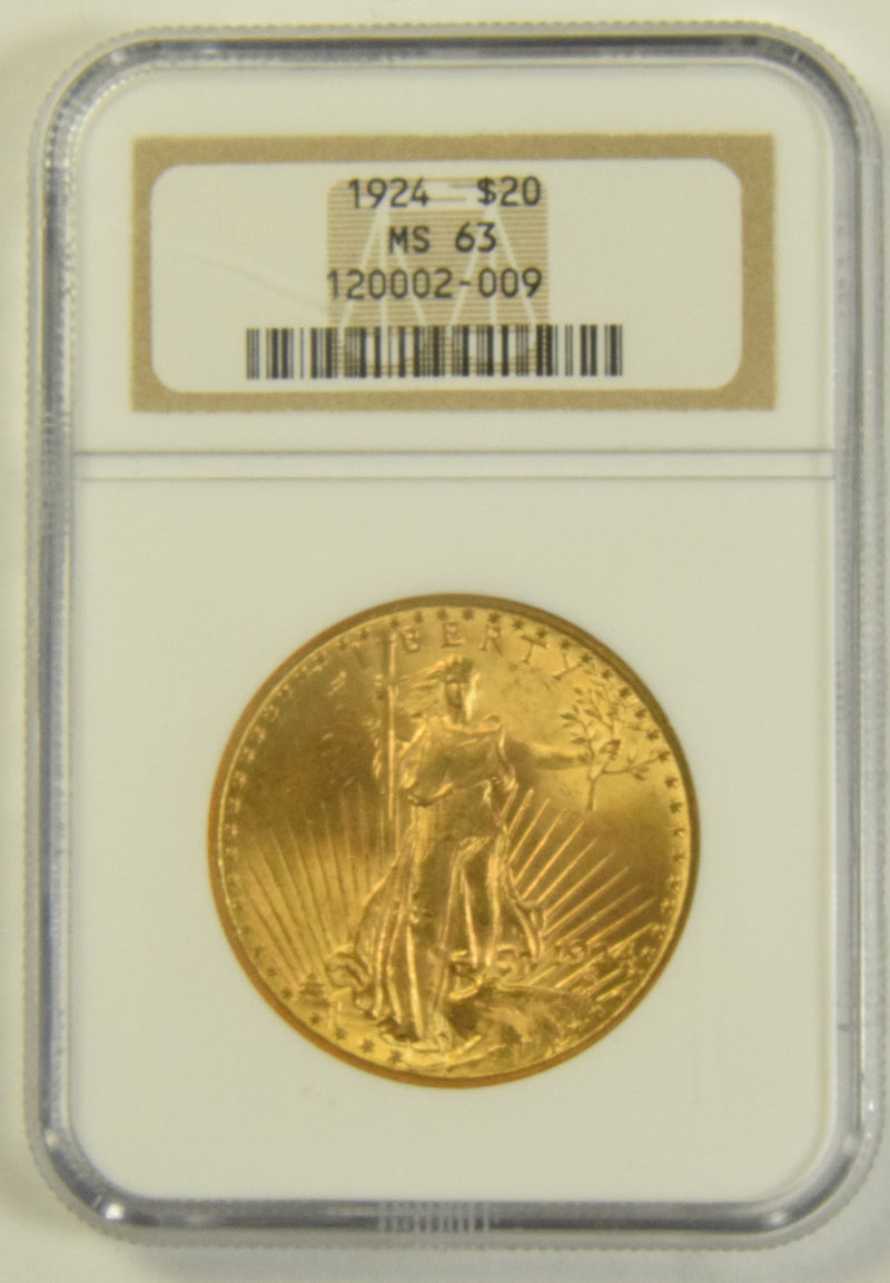 1924 $20.00 St. Gaudens Gold . . . . NGC MS-63